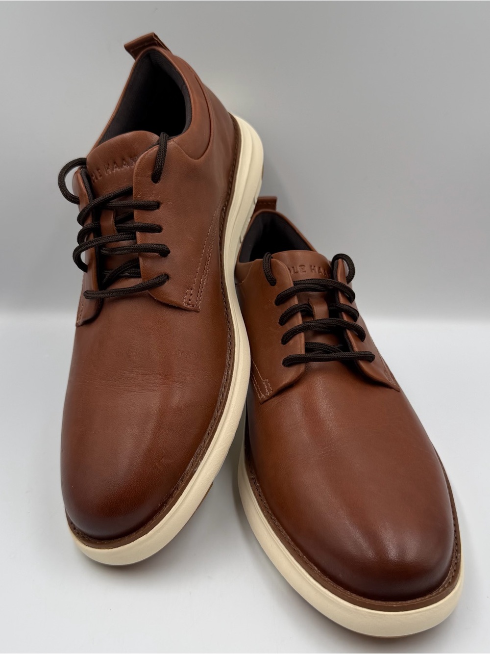 Cole Haan Grand Remix Oxford Mens 8.5M British Tan C40303 Leather Lace Up Ltwt